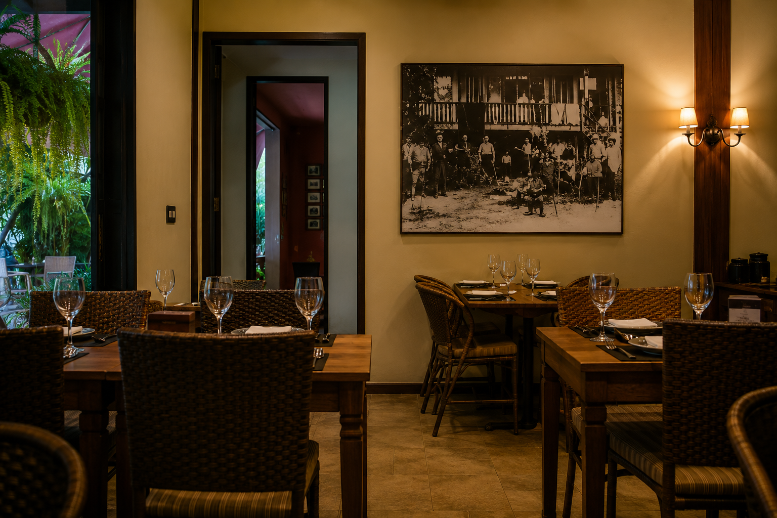 Ambiente interno do restaurante Gatto Nero